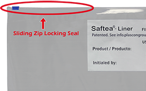 Saftea Liner sliding lock for easy sealing